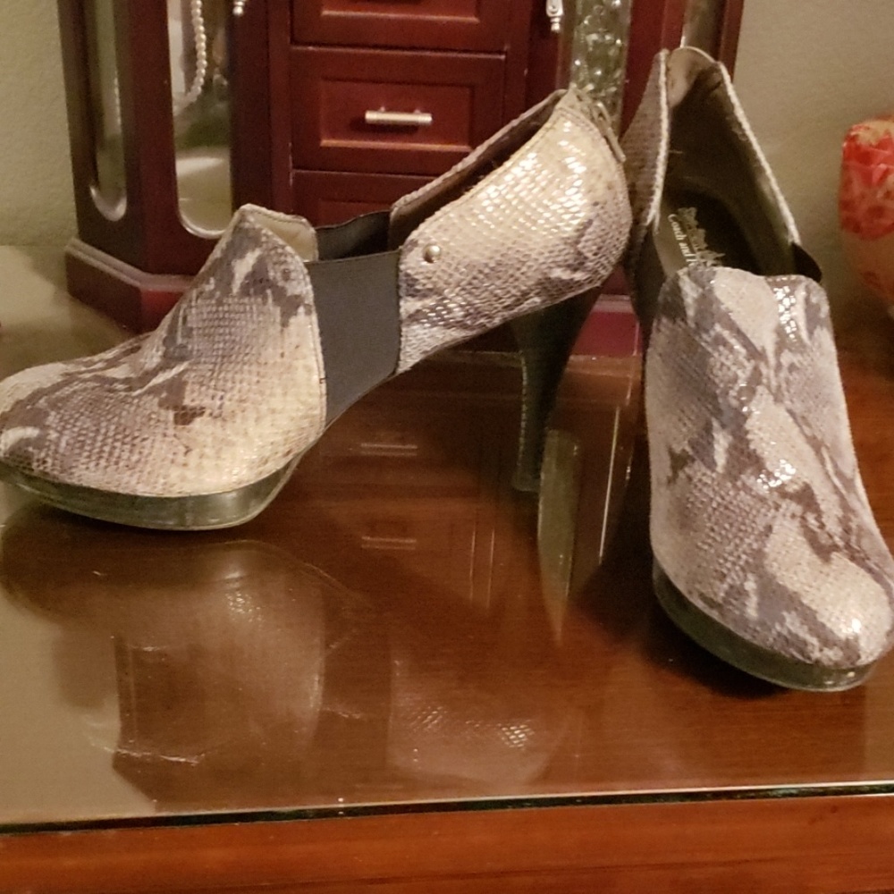 Snake skin booties
